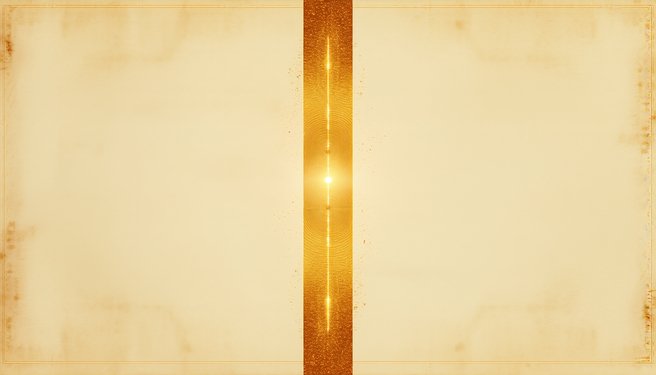 A symmetrical vertical column of golden particles spiraling to a bright point at the center
